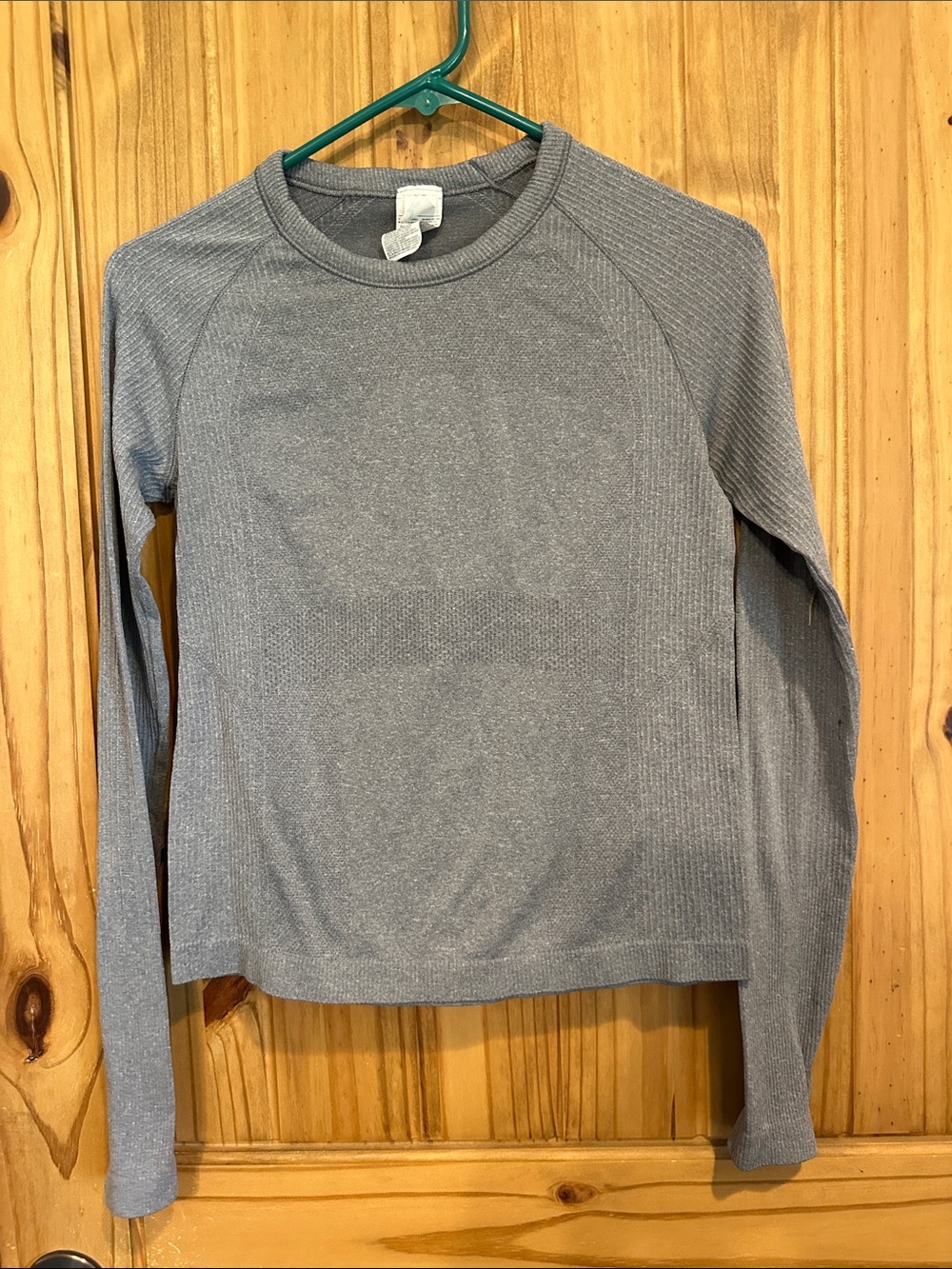 Long Sleeve Ribbed Crewneck Top - Heather Gray